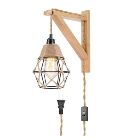 Hanfseil Eisen Kunst Wandleuchte American Pastoral Retro Wandleuchte mit Stecker Hanfseil Eisen Kunst Wandleuchte American Pastoral Retro Wandleuchte mit Stecker
