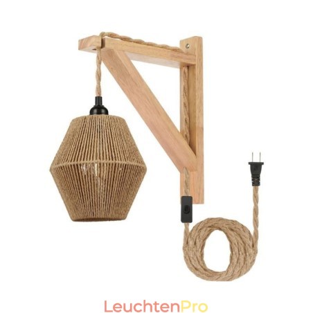 Papierseil-Wandleuchte American Pastoral Retro Wandleuchte mit Stecker Papierseil-Wandleuchte American Pastoral Retro Wandleuchte mit Stecker