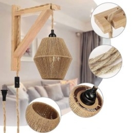 Papierseil-Wandleuchte American Pastoral Retro Wandleuchte mit Stecker