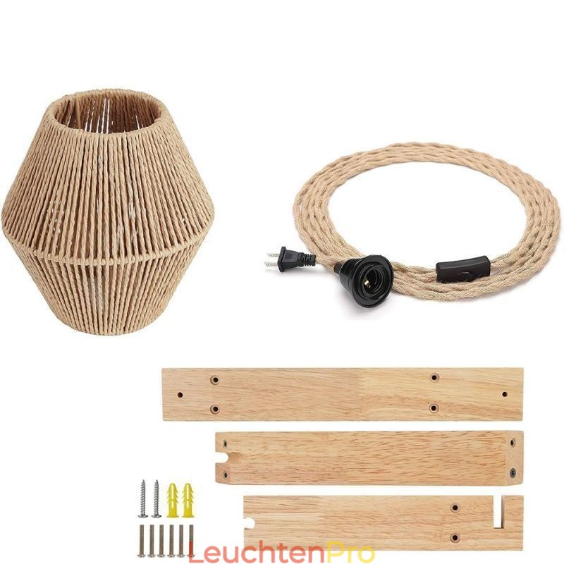 Papierseil-Wandleuchte American Pastoral Retro Wandleuchte mit Stecker