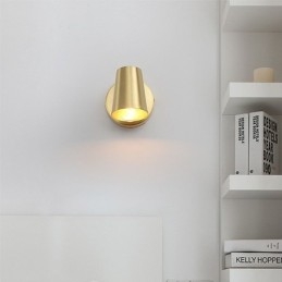 Nordische Messingspiegel-Frontlicht-Spot-Wandleuchte
