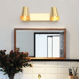 Nordische Messingspiegel-Frontlicht-Spot-Wandleuchte