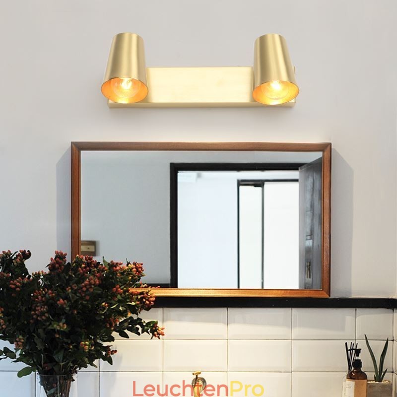 Nordische Messingspiegel-Frontlicht-Spot-Wandleuchte