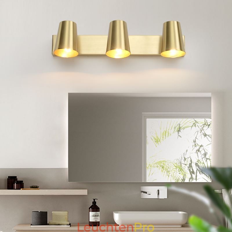 Nordische Messingspiegel-Frontlicht-Spot-Wandleuchte