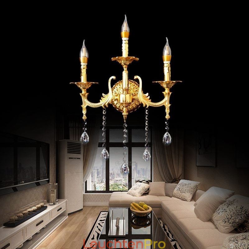 Europäische Wandleuchte Luxuriöse Wandleuchte Kristalltropfen Dekoration Lampe Nachttischbeleuchtung