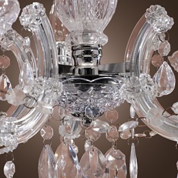 Upligh Chrom Deckenleuchte Kerze Licht Acryl Leuchte Kronleuchter Anhänger