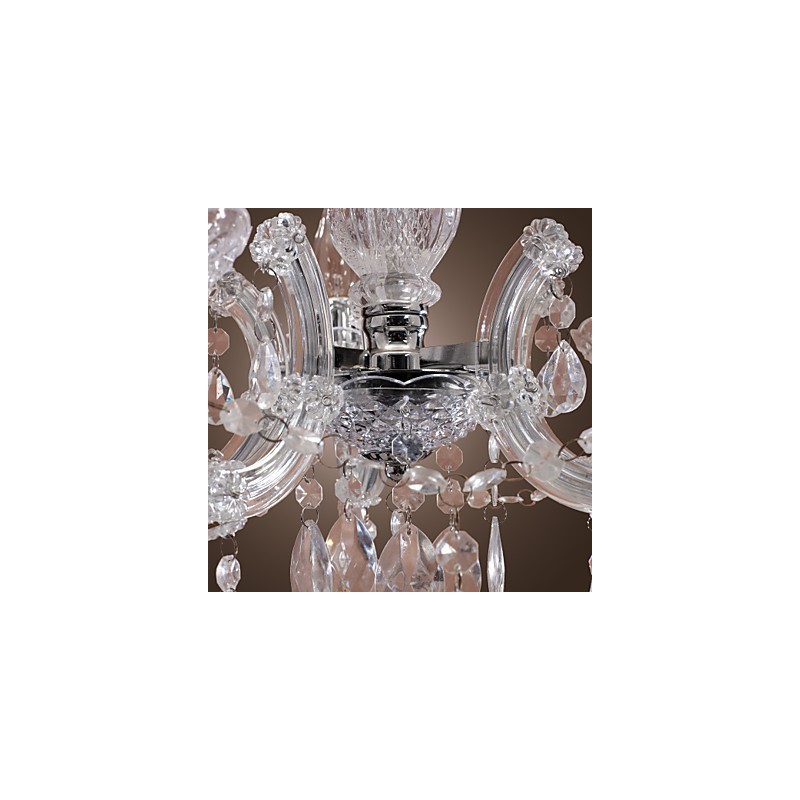 Upligh Chrom Deckenleuchte Kerze Licht Acryl Leuchte Kronleuchter Anhänger