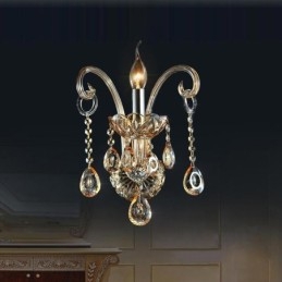 Europäische Wandleuchte Bernstein Cognac Kristall Wandleuchte Einfache Lampe Beleuchtung
