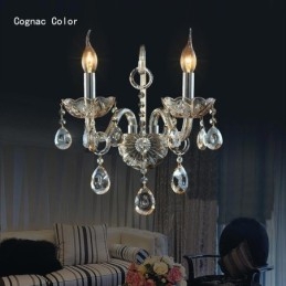 Europäische Wandleuchte Bernstein Cognac Kristall Wandleuchte Einfache Lampe Beleuchtung
