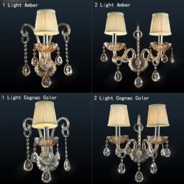 Europäische Wandleuchte Bernstein Cognac Kristall Wandleuchte Einfache Lampe Beleuchtung