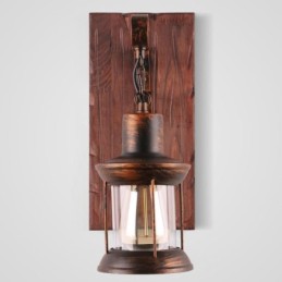 Amerikanischen Vintage Wand Licht Industrie LOFT Wand Leuchte Massivholz Glas Lampe Licht