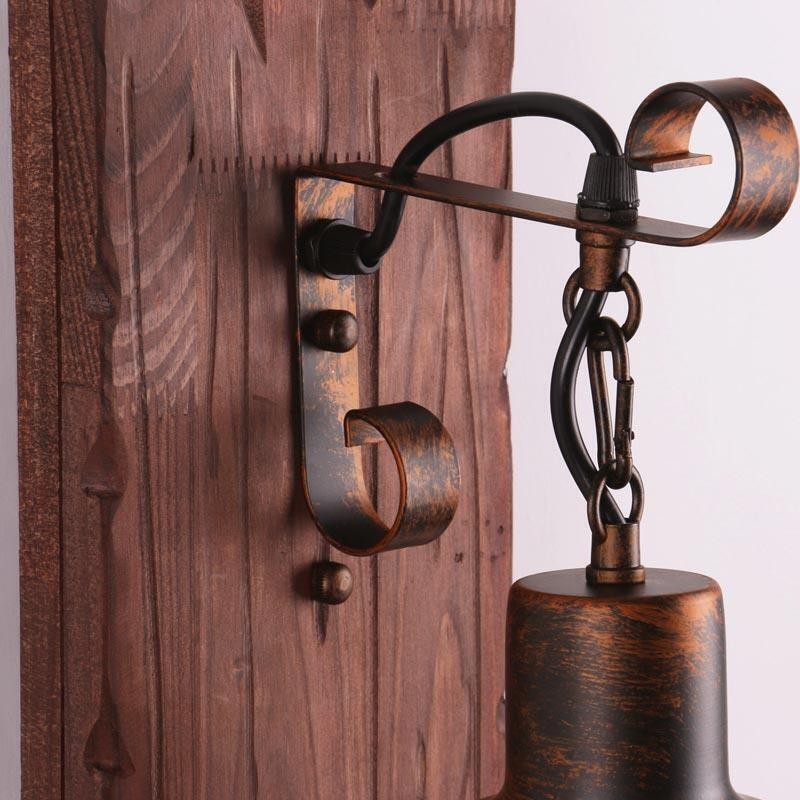Amerikanischen Vintage Wand Licht Industrie LOFT Wand Leuchte Massivholz Glas Lampe Licht