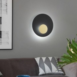 Nordic Wand Licht Schwarz Gold Runde Voll Kupfer Wand Leuchte