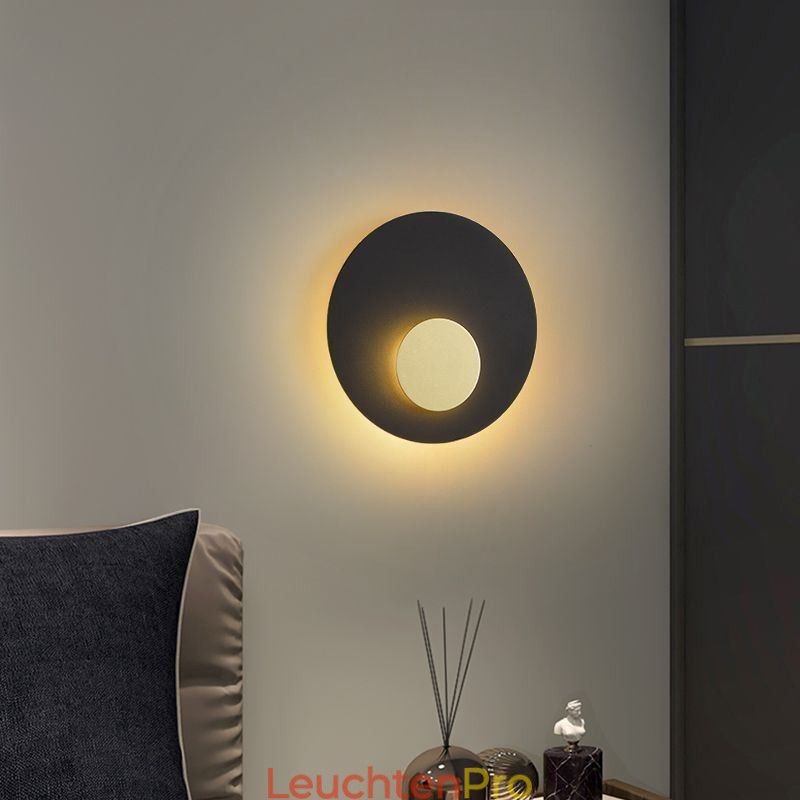 Nordic Wand Licht Schwarz Gold Runde Voll Kupfer Wand Leuchte