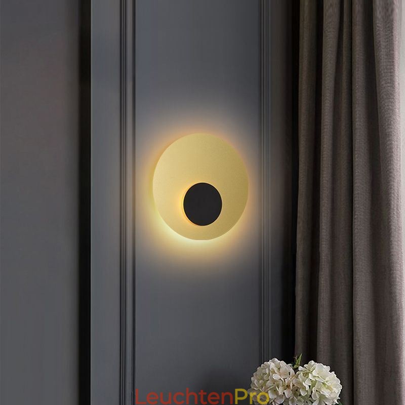 Nordic Wand Licht Schwarz Gold Runde Voll Kupfer Wand Leuchte