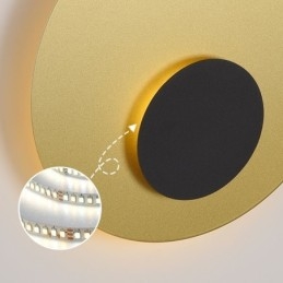 Nordic Wand Licht Schwarz Gold Runde Voll Kupfer Wand Leuchte