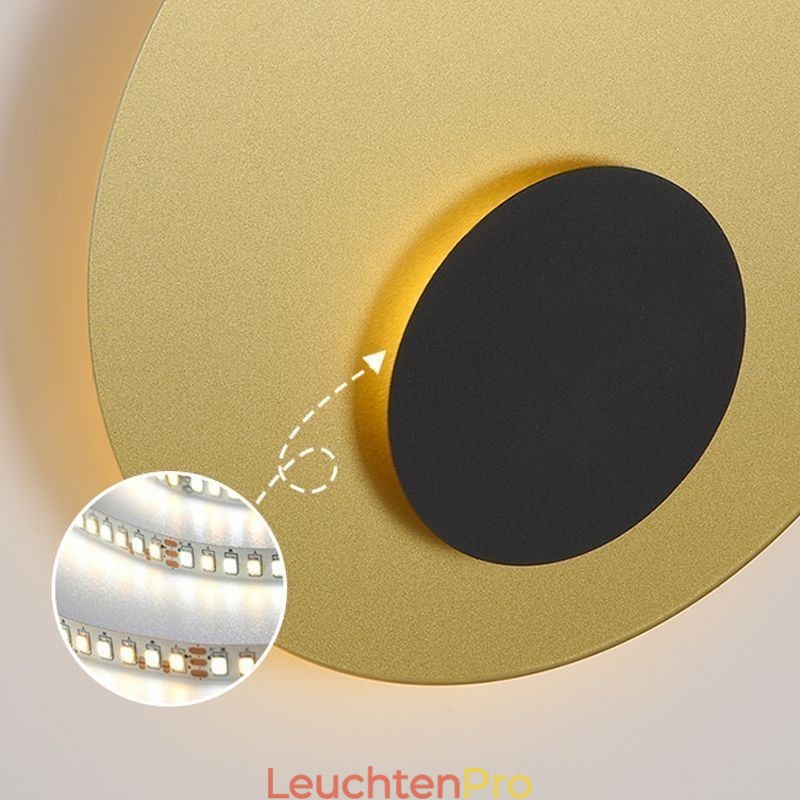 Nordic Wand Licht Schwarz Gold Runde Voll Kupfer Wand Leuchte