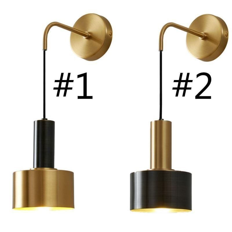 Moderne Wandleuchte Schwarz Gold Kontrastfarbe Wandleuchte