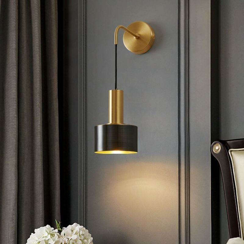 Moderne Wandleuchte Schwarz Gold Kontrastfarbe Wandleuchte