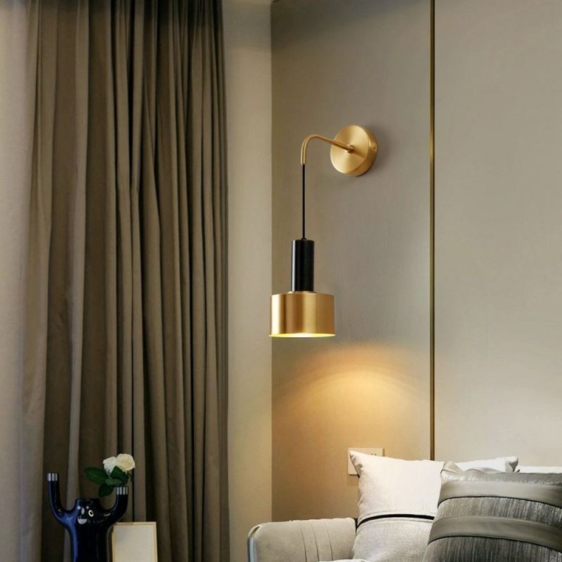 Moderne Wandleuchte Schwarz Gold Kontrastfarbe Wandleuchte