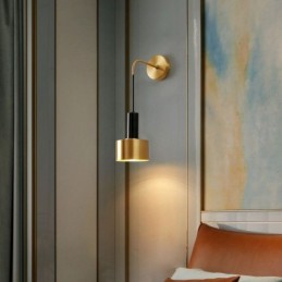 Moderne Wandleuchte Schwarz Gold Kontrastfarbe Wandleuchte