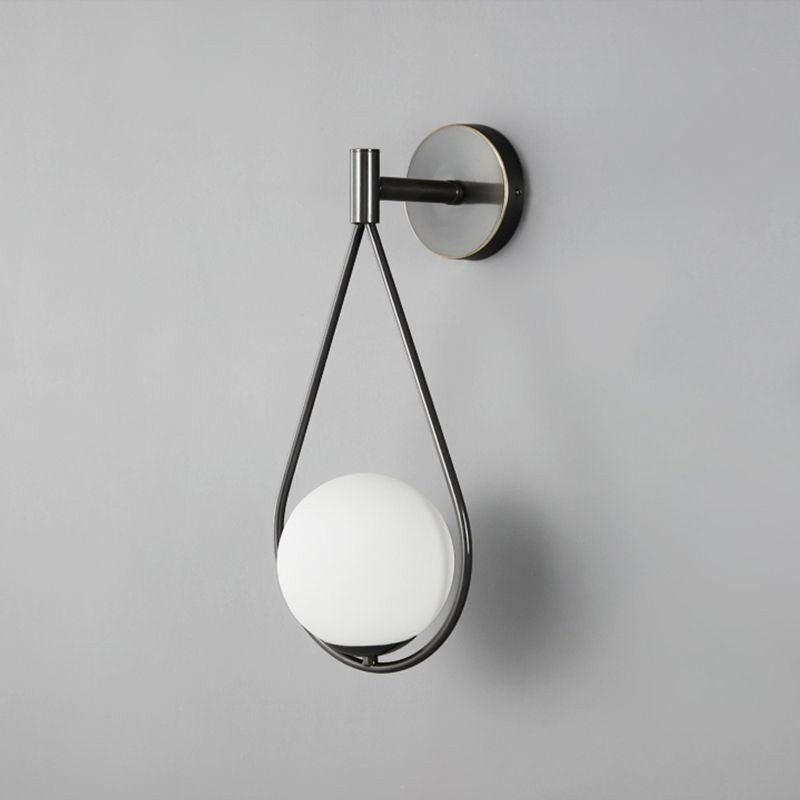 Moderne Globus Wandleuchte Glas Wandleuchte Schwarz Wassertropfen Wandleuchte