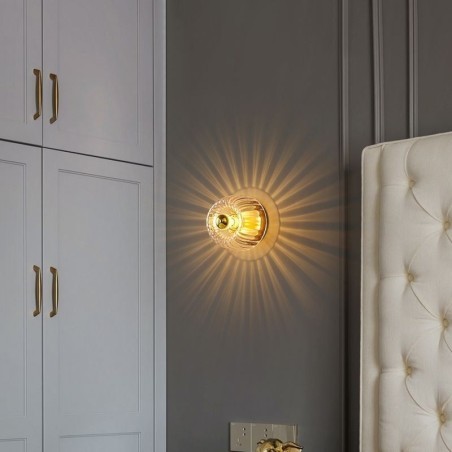 Moderne Wandbeleuchtung mit klarem Glasschirm, gebürstete Wandleuchte Moderne Wandbeleuchtung mit klarem Glasschirm, gebürstete Wandleuchte
