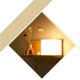 Nordische Holz Wandlampe Glas Lampenschirm Wandleuchte