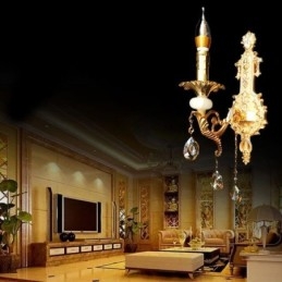 Europäische Wandleuchte Luxuriöse Wandleuchte Kristall Tropfen Lampe Nachttischbeleuchtung