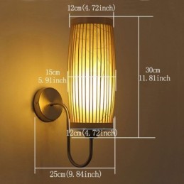 Taille Trommel Design Wandleuchte Kreative Bambus Wandleuchte Nachttisch Treppen Ländlichen Beleuchtung