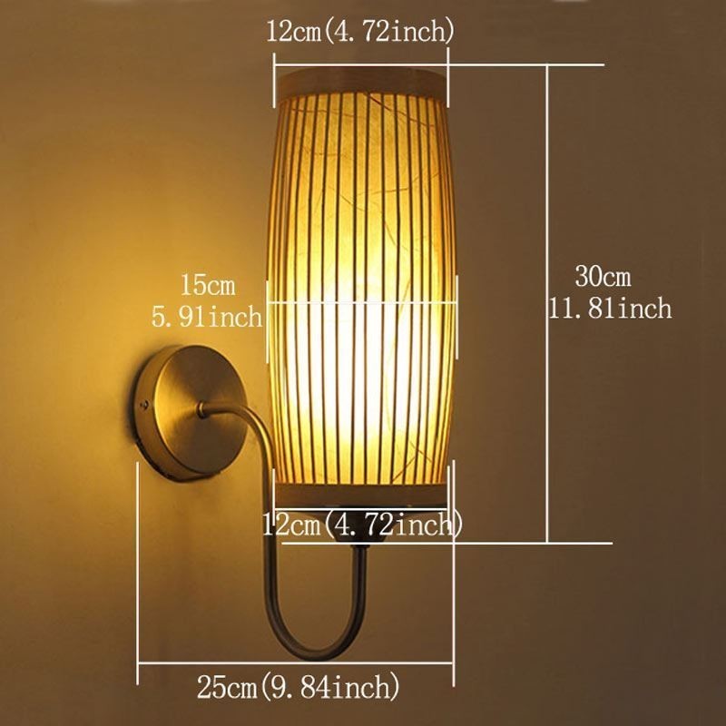 Taille Trommel Design Wandleuchte Kreative Bambus Wandleuchte Nachttisch Treppen Ländlichen Beleuchtung