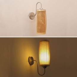 Taille Trommel Design Wandleuchte Kreative Bambus Wandleuchte Nachttisch Treppen Ländlichen Beleuchtung