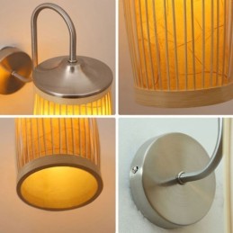 Taille Trommel Design Wandleuchte Kreative Bambus Wandleuchte Nachttisch Treppen Ländlichen Beleuchtung