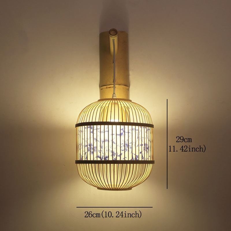 Käfig Design Wandleuchte Kreative Bambus Hängende Wandleuchte Nachttisch Dekoratives Licht