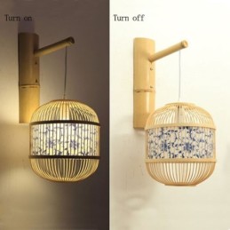 Käfig Design Wandleuchte Kreative Bambus Hängende Wandleuchte Nachttisch Dekoratives Licht