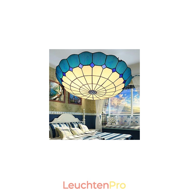 Europäische ländliche kreative Kunst Buntglas absorbieren Kuppellampe Licht