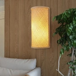 Halbzylindrische Bambus Wandleuchte Kreative Nachttisch Wandleuchte Treppen Ländlichen Beleuchtung