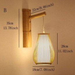 Gewebte Bambus Wandleuchte Retro chinesische Wandleuchte Beleuchtung