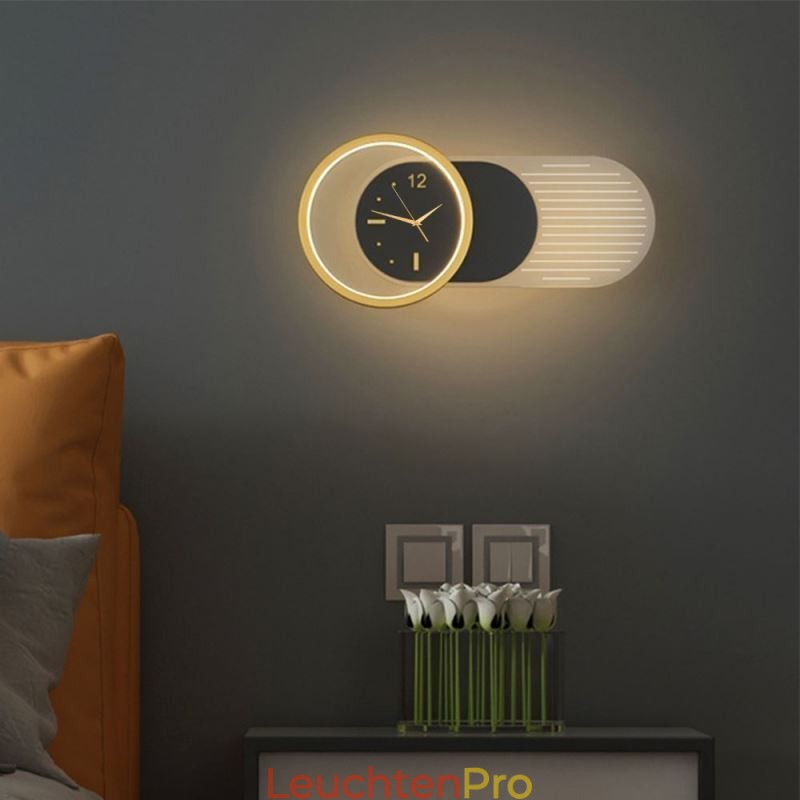 Wandleuchte Moderne minimalistische Acryl Schmiedeeisen Uhr Wandleuchte
