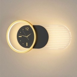 Wandleuchte Moderne minimalistische Acryl Schmiedeeisen Uhr Wandleuchte