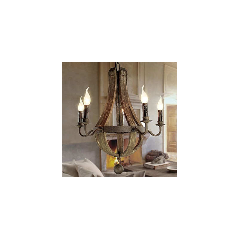 Kronleuchter 5 Lichter Vintage Retro Country Living Dining Metall