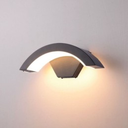 Minimalistische Aluminiumlampe Garten Wasserdichte Halbmond-Wandleuchte
