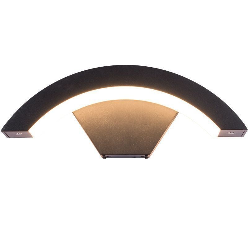 Minimalistische Aluminiumlampe Garten Wasserdichte Halbmond-Wandleuchte