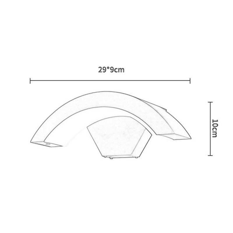 Minimalistische Aluminiumlampe Garten Wasserdichte Halbmond-Wandleuchte