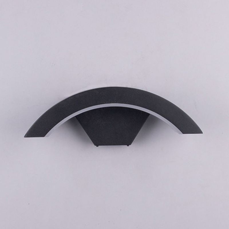 Minimalistische Aluminiumlampe Garten Wasserdichte Halbmond-Wandleuchte