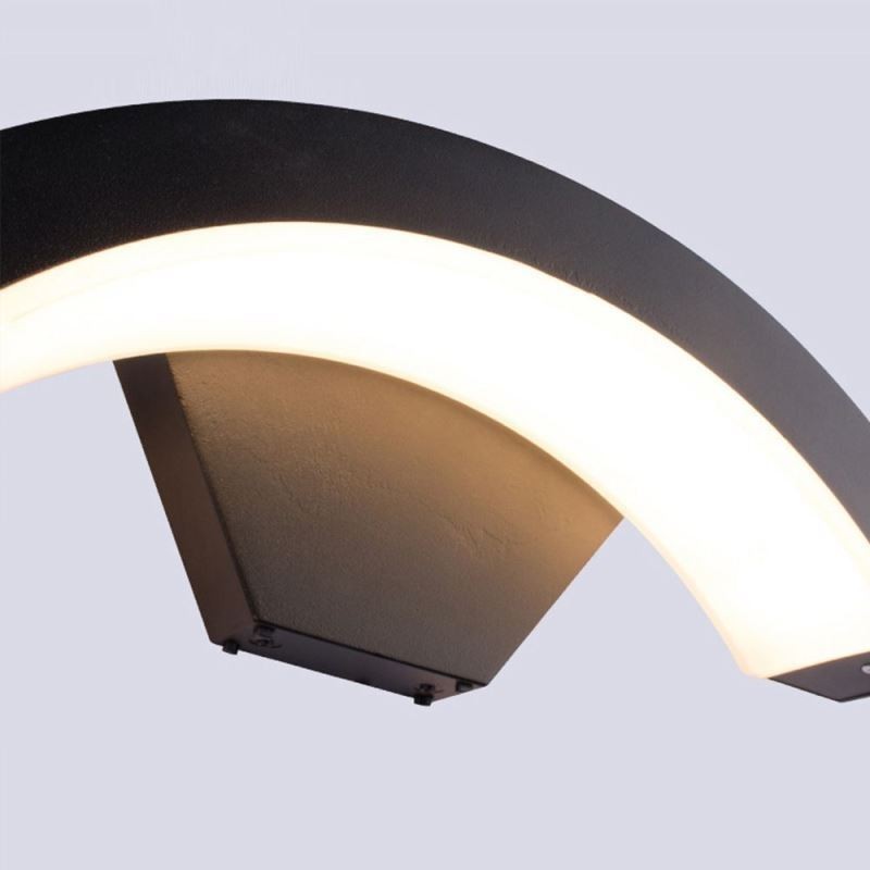 Minimalistische Aluminiumlampe Garten Wasserdichte Halbmond-Wandleuchte