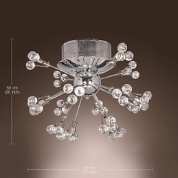 Moderne zeitgenössische Kristall Chrom Metall Unterputz