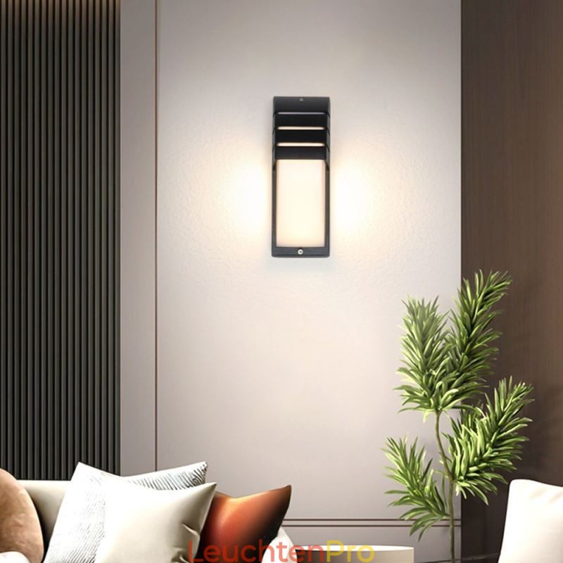 Wasserdichte Outdoor Veranda Licht Schwarz Aluminium Wand Lampe Garten Hof Licht