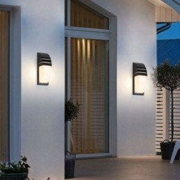 Wasserdichte Outdoor Veranda Licht Schwarz Aluminium Wand Lampe Garten Hof Licht