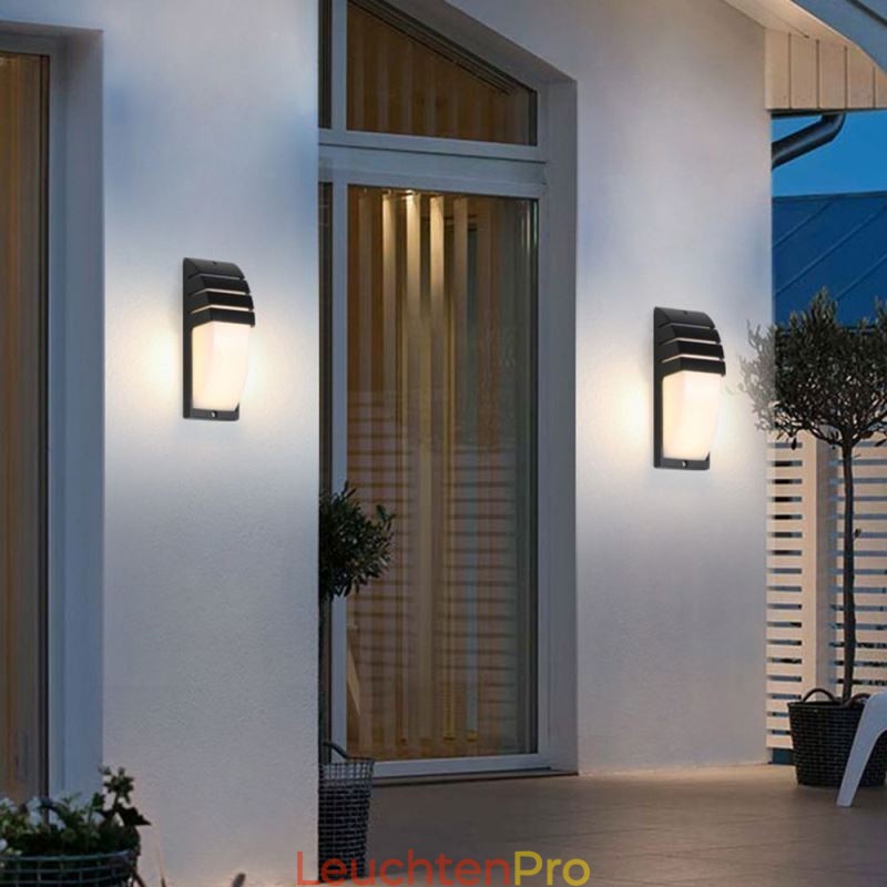 Wasserdichte Outdoor Veranda Licht Schwarz Aluminium Wand Lampe Garten Hof Licht